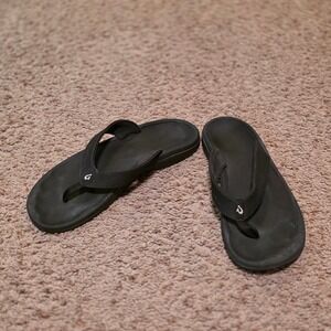 Olukai Ohana Womens Black Water Resistant Flip Flop Sandals Size 9 US W9 EU 39